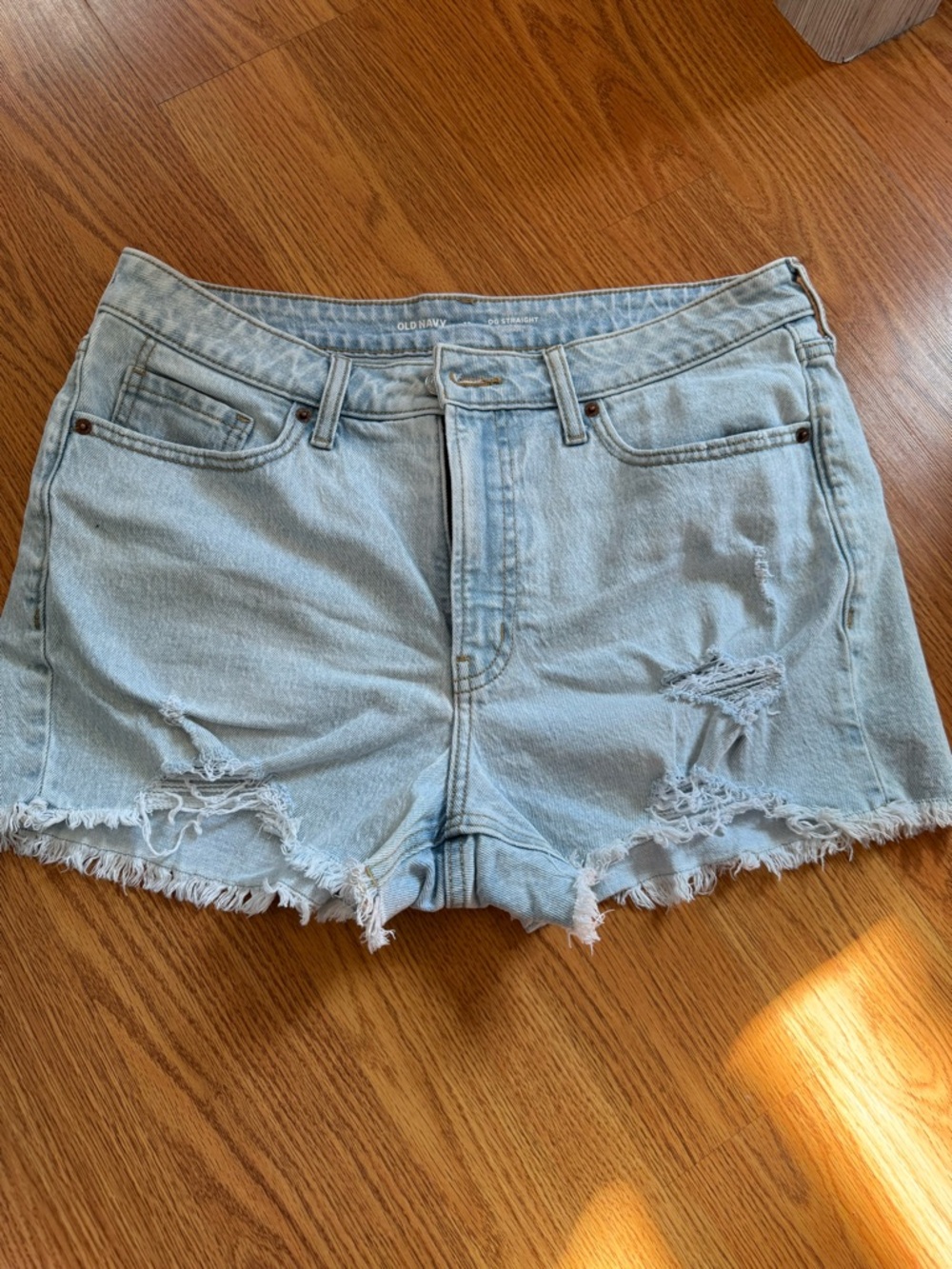 Old Navy Light Blue Distressed Denim Cutoff Shorts